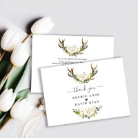 Charm White Cream Ivory Flowers Antlers Wedding