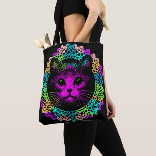 Charmante Katze im Spitzenmuster  Tote Bag