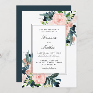 Charmed Watercolor Floral Wedding Invitation