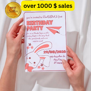 Charming 1st Birthday Invitation for Girls