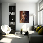 Charming African Woman Portrait Canvas Print<br><div class="desc">Transform your space into a breathtaking sanctuary with this stunning wall art portrait of a beautiful African woman, high-quality design which is sure to add a touch of elegance and sophistication to any room. Featuring a captivating blend of warm earthy tones and vibrant pops of colour, this portrait captures the...</div>