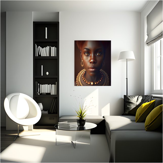 Charming African Woman Portrait Canvas Print (Creator Uploaded)