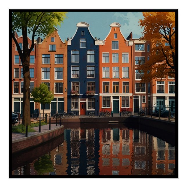 Charming Amsterdam City Poster (Front)