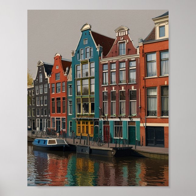 Charming Amsterdam City Poster (Front)