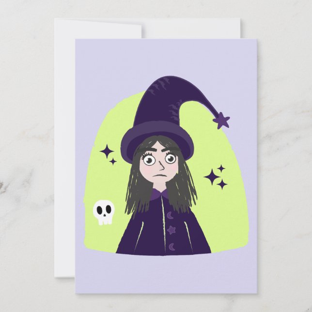 Charming Angry Cute Witch Card (Front)