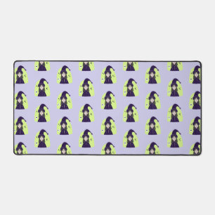 Charming Angry Cute Witch Desk Mat