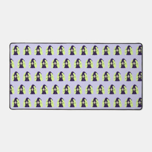 Charming Angry Cute Witch Desk Mat