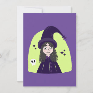 Charming Angry Cute Witch Holiday Card