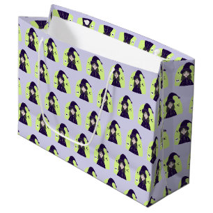 Charming Angry Cute Witch Large Gift Bag