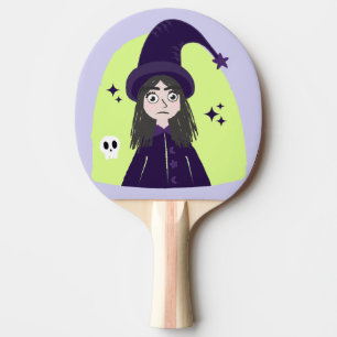 Charming Angry Cute Witch Ping Pong Paddle