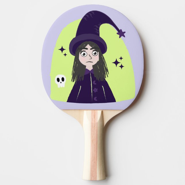 Charming Angry Cute Witch Ping Pong Paddle (Front)