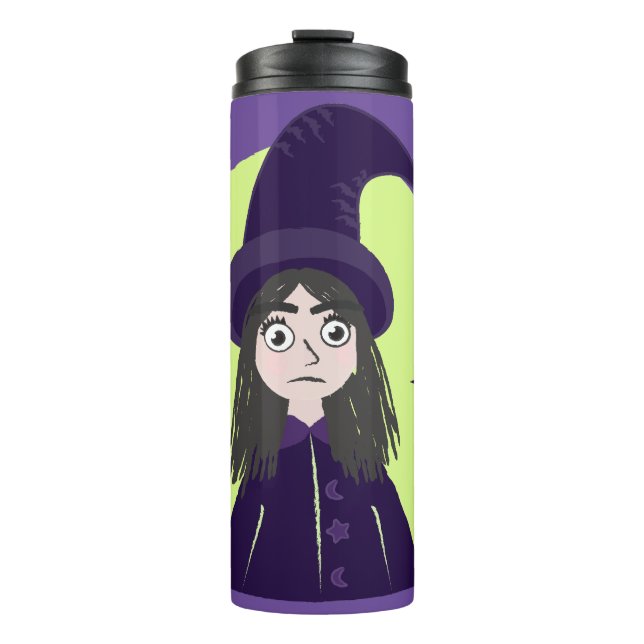 Charming Angry Cute Witch Thermal Tumbler (Front)