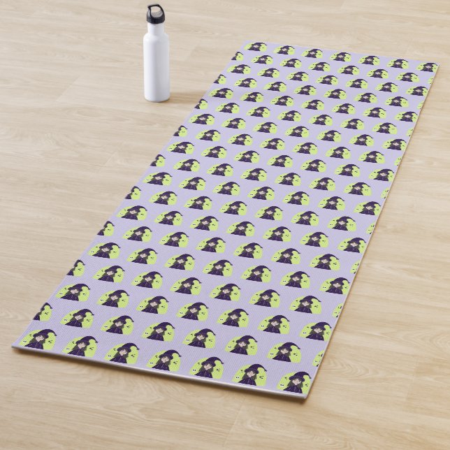 Charming Angry Cute Witch Yoga Mat (In Situ)