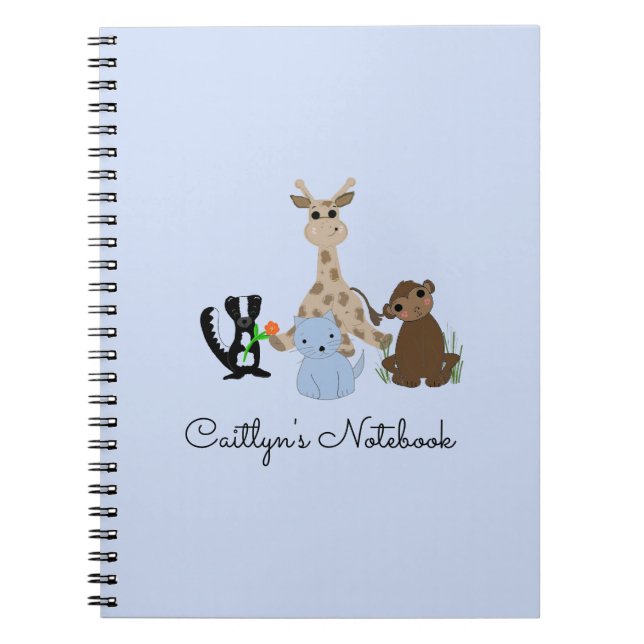 Charming Animals Personalised Spiral Notebook (Front)
