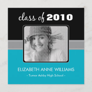 Charming Aqua Custom Graduation Announcement