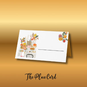 CHARMING AUTUMN COLOR FOLIAGE PUMPKIN PLACE CARD