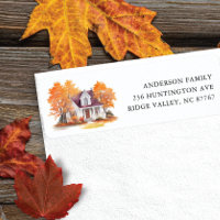 Charming Autumn House New Address Label