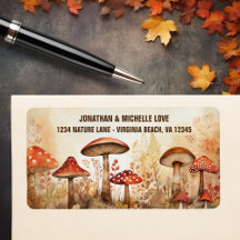 Charming Autumn Mushrooms Fall Forest Address