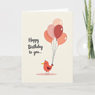 Charming Avian Birthday Card