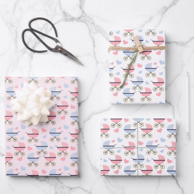 Charming Baby Buggy Wrapping Paper  (Front)