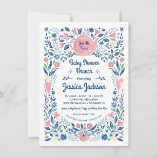 Charming Baby Shower Brunch Invitation Pink