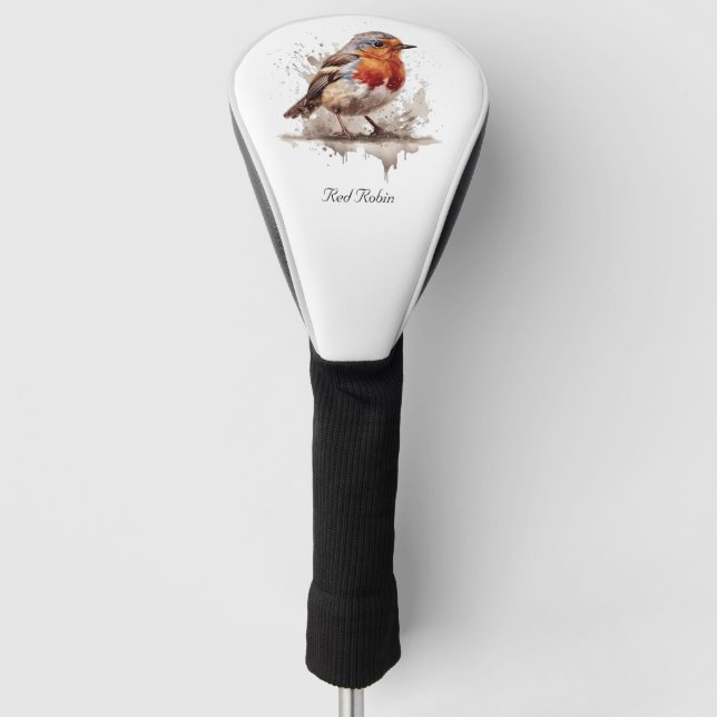 Charming Backyard Robin, custom Golf Head Cover (Front)