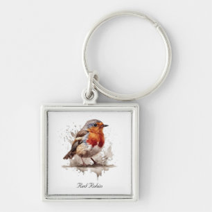 Charming Backyard Robin, custom Key Ring