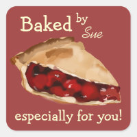 Charming "Baked by YOU" custom stickers