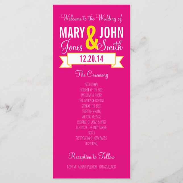 Charming Banner Ceremony Program Programme (Front)