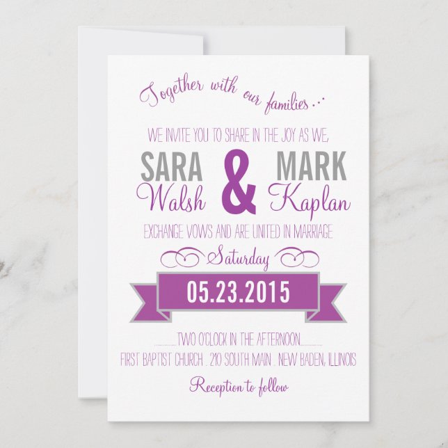 Charming Banner Invitations (Front)