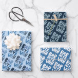 Charming Bar Mitzvah Handlettering Jewish Blue Fun Wrapping Paper Sheet<br><div class="desc">Hope you like this hand made paper variety pack.  Check out my shop for lots more colours and patterns and let me know if you'd like something customised.</div>