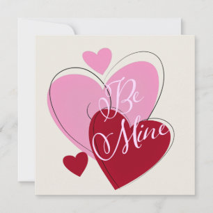Charming Be Mine Romantic Flat Greeting Card