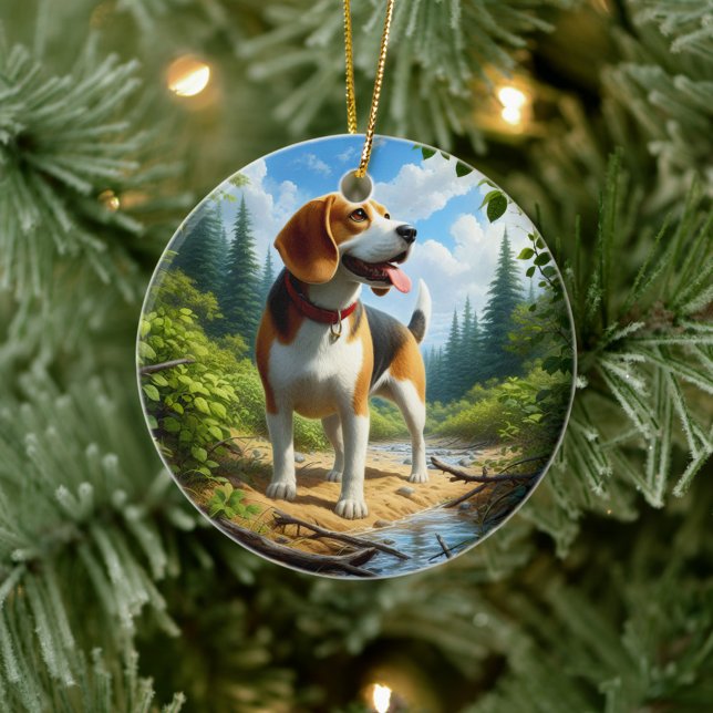 Charming Beagle Keepsake Ceramic Tree Decoration (Creator Uploaded)