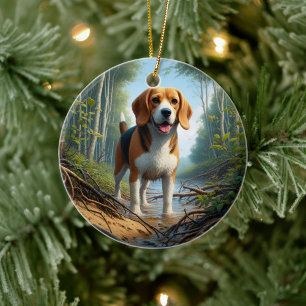 Charming Beagle Keepsake Ceramic Tree Decoration