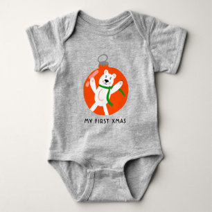 Charming Bear Christmas Ornament CUSTOM Holiday Baby Bodysuit