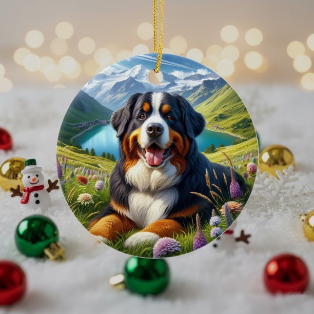 Charming Bernese Mountain Dog Keepsake Ceramic Tree Decoration (Creator Uploaded)