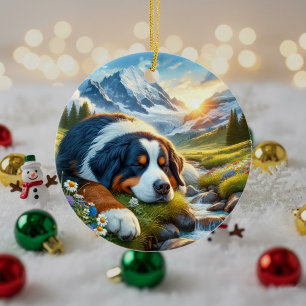 Charming Bernese Mountain Dog Keepsake Ceramic Tree Decoration