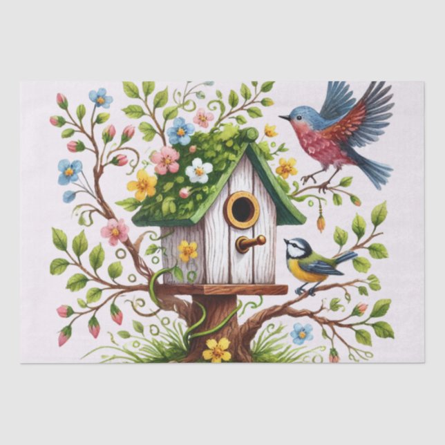 Charming Birds & Blooms Tissue Paper (Front)