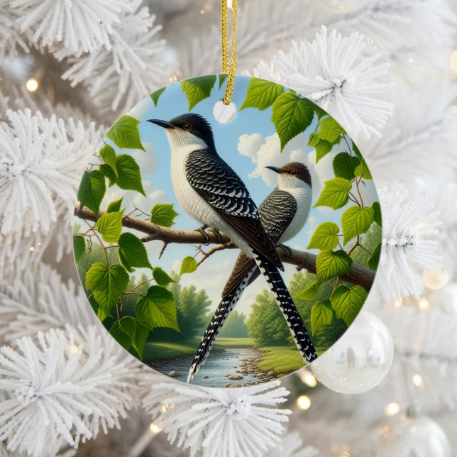 Charming Black-billed Cuckoo Keepsake Ceramic Tree Decoration (Creator Uploaded)