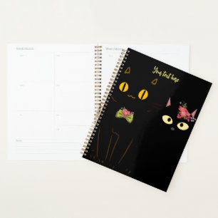 Charming Black Cats Yellow Eyes Planner