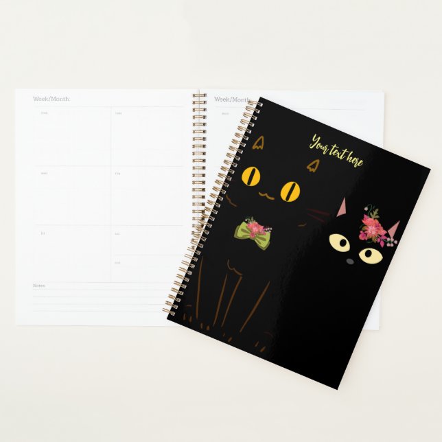 Charming Black Cats Yellow Eyes  Planner (Display)