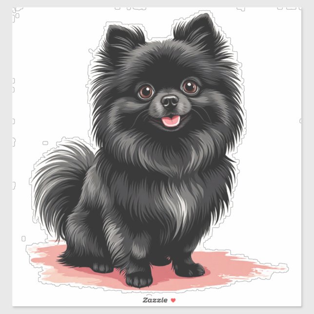 Charming Black Pomeranian Dog (Sheet)
