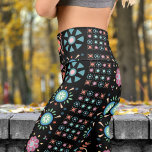 Charming Black Scandinavian Folk Pattern Yoga Capri Leggings<br><div class="desc">Bring Nordic Elegance to Your Wardrobe Step into rustic charm with these Scandinavian Folk Capri leggings! With bold, colourful Nordic-inspired designs, they’re the perfect combination of cosy elegance and striking style. Ideal for leisure wear, these leggings are a beautiful way to add a touch of folk charm to any outfit....</div>