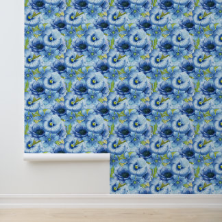Charming Blue Flowers Wallpaper
