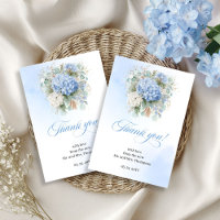 Charming Blue Hydrangeas Eucalyptus Wedding thanks