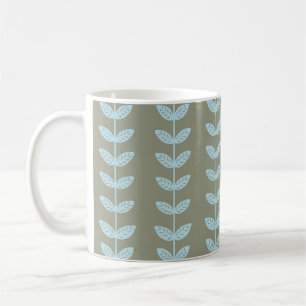 Charming Blue String of Leaves Coffee Mug