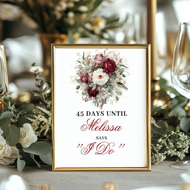 Charming Blush Burgundy Dais Until I Do Sign (Charming Blush Burgundy Dais Until I Do Sign)