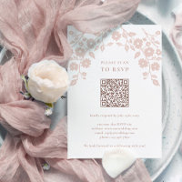 Charming Blush Folk Flowers Floral QR Code