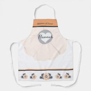 Charming Blush Peach Floral Maid of Honour Apron