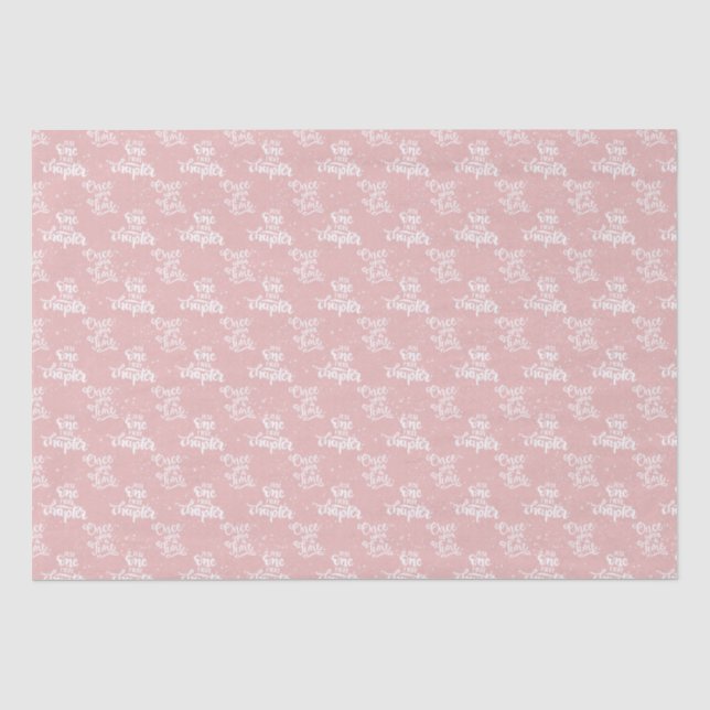 Charming Book Lovers Script Pattern Pink Literary  Tissue Paper (Front)